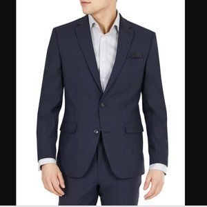 Bar III Solid Skinny Fit Wrinkle-Resistant Wool Suit Separate Jacket - Size 39R